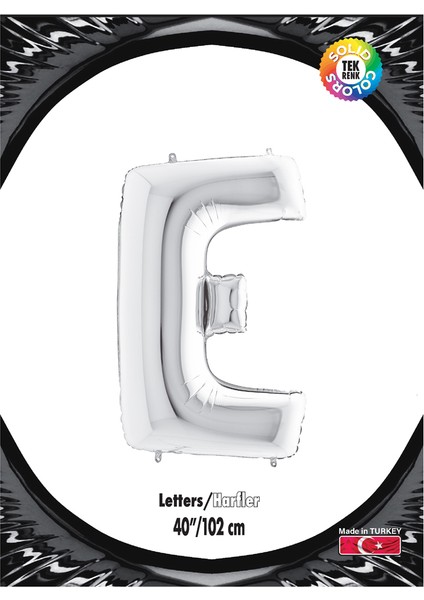 Kikajoy Harf Folyo Balon 40" Gümüş -E-