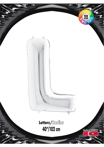 Kikajoy Harf Folyo Balon 40" Gümüş -L-