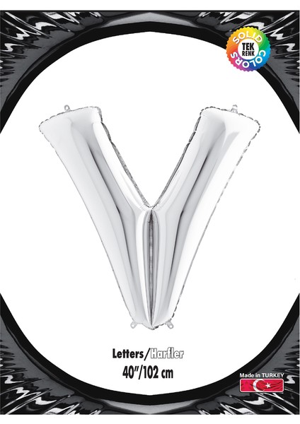 Kikajoy Harf Folyo Balon 40" Gümüş -V-
