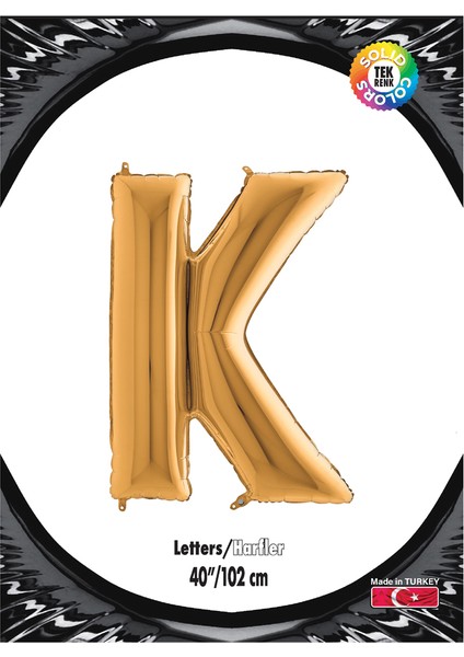 Kikajoy Harf Folyo Balon 40" Altın -K-