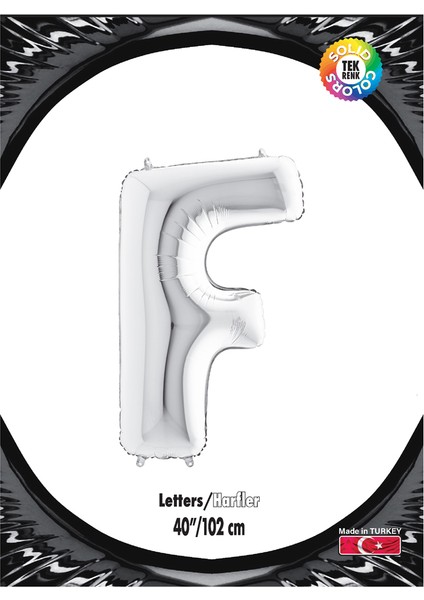 Kikajoy Harf Folyo Balon 40" Gümüş -F-