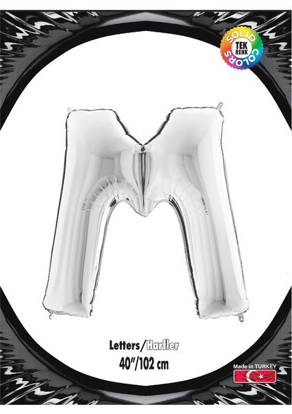 Kikajoy Harf Folyo Balon 40" Gümüş -M-