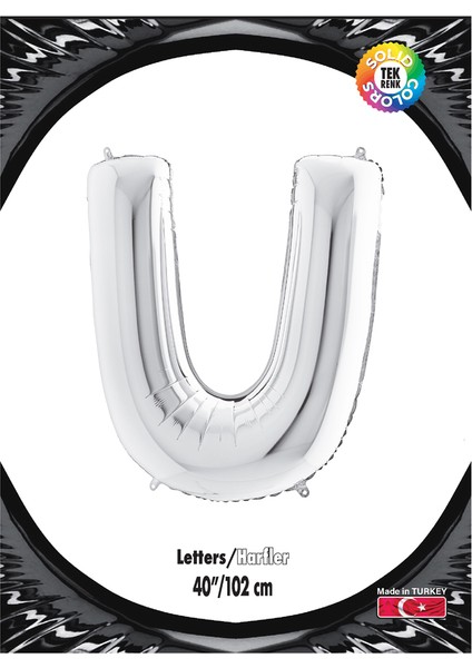 Kikajoy Harf Folyo Balon 40" Gümüş -U-