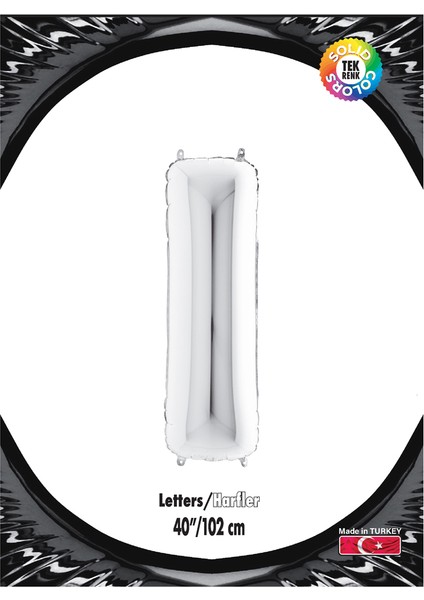 Kikajoy Harf Folyo Balon 40" Gümüş -I-