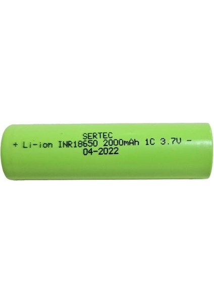 18650 3.7V 2000MAH 1c Lion Şarjlı Pil Başlıksız - 1ADET