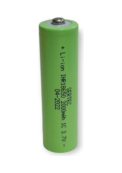 18650 3.7V 2000MAH 1c Lion Şarjlı Pil Başlıklı - 1ADET