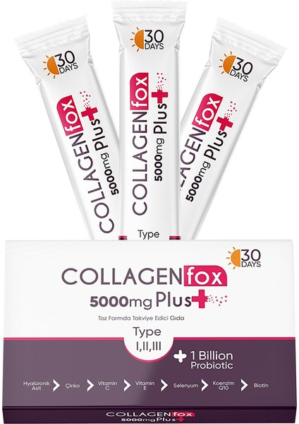 Hyaluronik Asit ve Probiyotikli Toz Takviye Gıda 5000 mg Plus 30X10 Gr