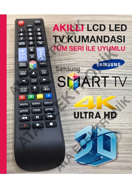 Samsung AA59 00507A LED Tv Kumandası - SAMSUNG TÜM MODELLER ile Uyumlu mz1078