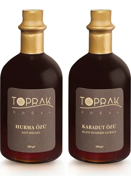 Toprak Doğal Hurma Özü - Karadut Özü 300g + 300g ( Soğuk Sıkım ) - Şeker İlavesiz