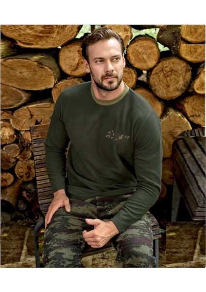 Erkek Uzun Kol Kışlık Kalın Polar Pijama Takımı