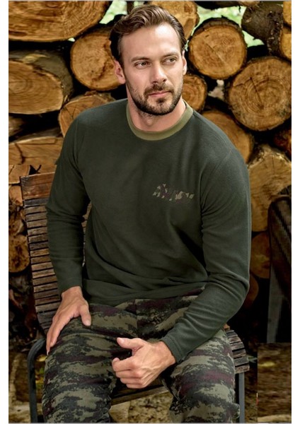 Erkek Uzun Kol Kışlık Kalın Polar Pijama Takımı
