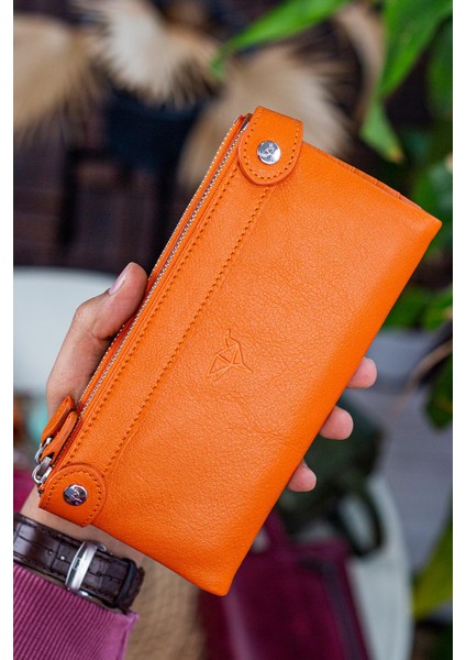 Roosevelt Hakiki Deri Telefon Bölmeli El Saplı Unisex Portföy Cüzdan modelleri