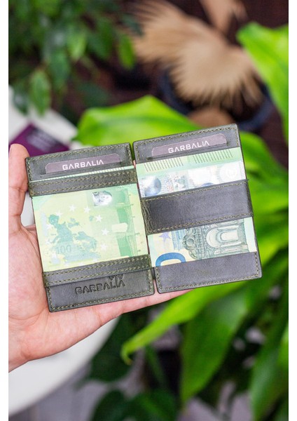 Magic Hakiki Deri Rfıd Engelleyici Unisex Sihirbaz Mürdüm Kartlık Cüzdan modelleri