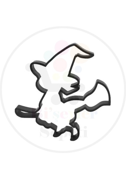 Süpürgeli Cadı Kurabiye Kalıbı