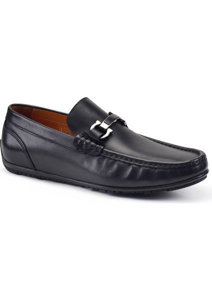 Siyah Bağcıksız Yazlık Loafer Erkek Ayakkabı -95401-