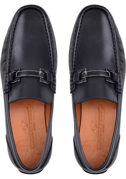 Siyah Bağcıksız Yazlık Loafer Erkek Ayakkabı -95401-