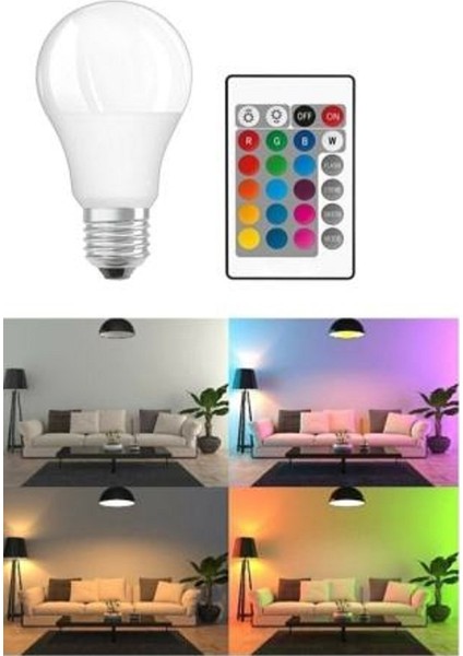 Zmc Elektrik Rgb Led Ampul Uzaktan Kumandalı 9W