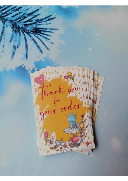 Tuğset Etiket Teşekkür Kartı - Thank You Card 50 Adet