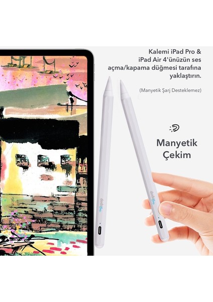 K11 Yeni Apple iPad ve iPad Pro Manyetik Kapasitif Stylus Kalem