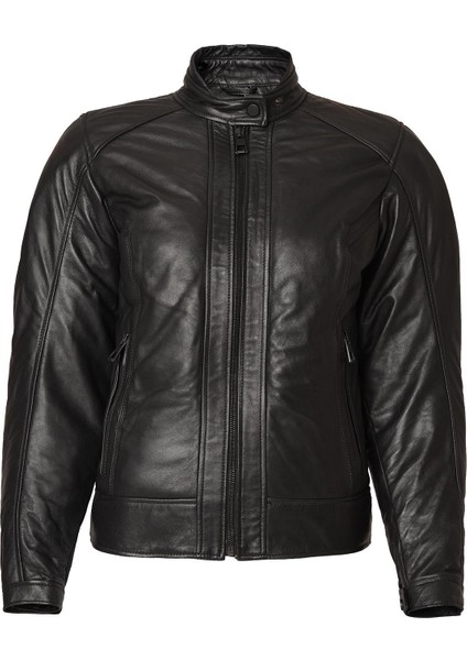 Moto Siyah Deri Kadın Mont fiyatları