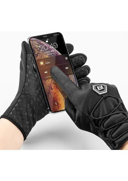 Rockbros Motosiklet Kayak Eldiveni Su Soğuk Rüzgar Geçirmez Dokunmatik Parmak Özellikli Xl modelleri
