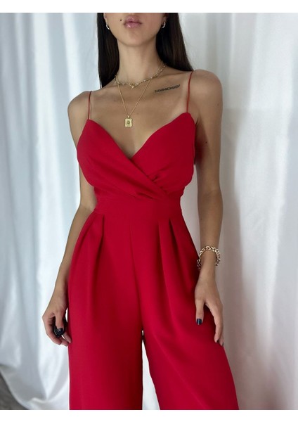 Ithal Krep Kumaş Askılı Geniş Paça Tulum Elbise fiyatları