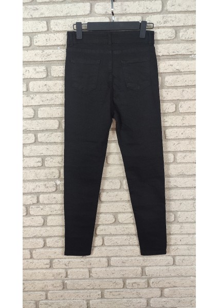 Likralı Yüksek Bel Jean Pantolon (Siyah) fiyatları