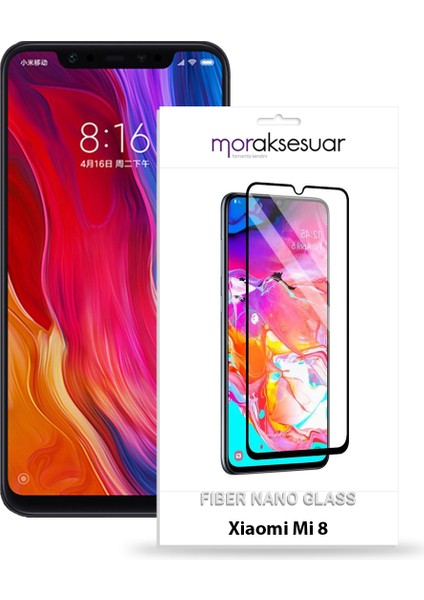 Xiaomi Mi 8 Ekran Koruyucu Kırılmaz Fiber Nano Tam Kaplayan Cam