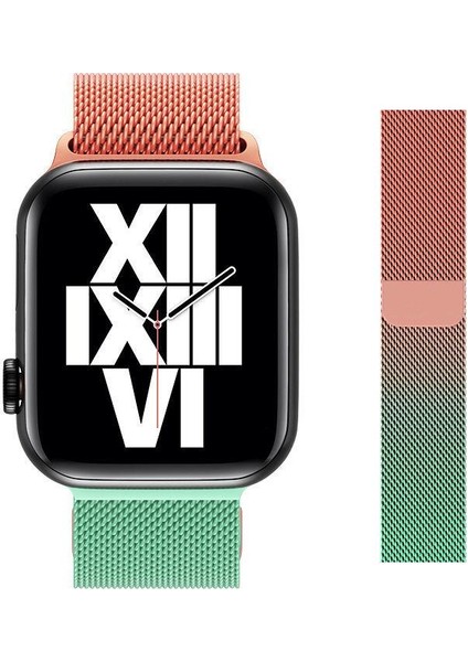 Apple Watch Uyumlu Seri 8 7 41MM Milan Nice Çelik Degrade Kayış (Yurt Dışından)