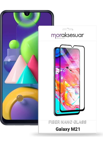 Samsung Galaxy M21 Ekran Koruyucu Kırılmaz Fiber Nano Tam Kaplayan Cam