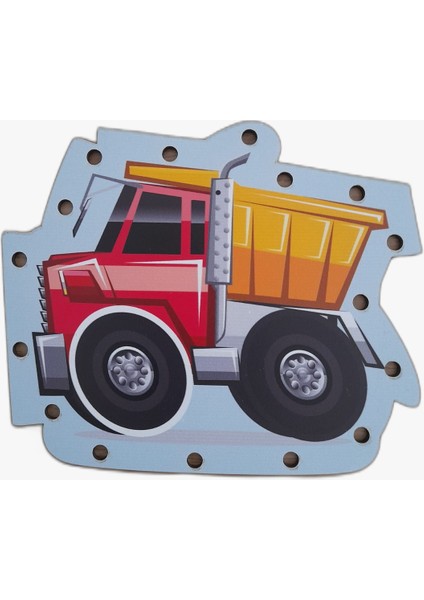 Voleecraft Ahşap Eğitici Eğlenceli Renkli Baskılı Iş Makineleri Ip Geçirme Oyunu, Montessori Oyuncak fırsatları