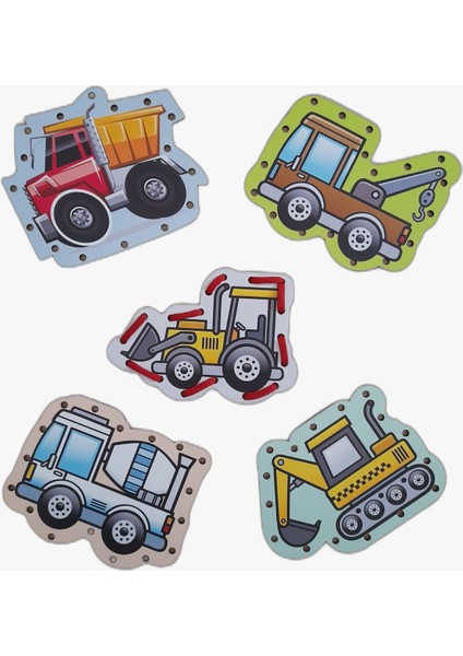 Voleecraft Ahşap Eğitici Eğlenceli Renkli Baskılı Iş Makineleri Ip Geçirme Oyunu, Montessori Oyuncak indirimleri