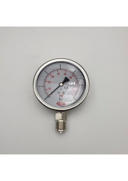 Ø 100 - 0 - 6 Bar 1/2 Gliserinli Alttan Çıkışlı Manometre