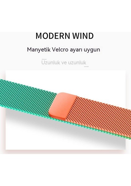 Apple Watch Uyumlu Seri 8 7 41MM Milan Nice Çelik Degrade Kayış (Yurt Dışından)