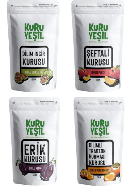 Dörtlü Kuru Meyve ,Dried Fruit, Plum,Fig,Peach,Persimmon 300gr