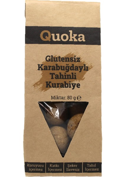 Glutensiz Şekersiz Karabuğday Unundan Vegan Tahinli Kurabiye 1 Paket x 80GR