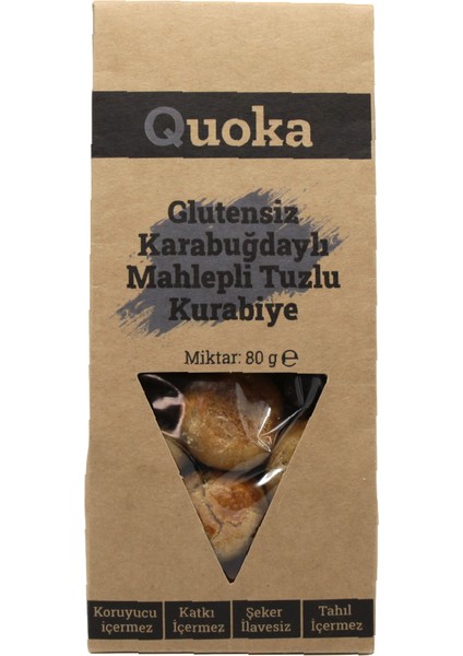 Glutensiz Şekersiz Karabuğday Unundan Çörek Otlu Mahlepli Tuzlu Kurabiye 1 Paket x 80GR