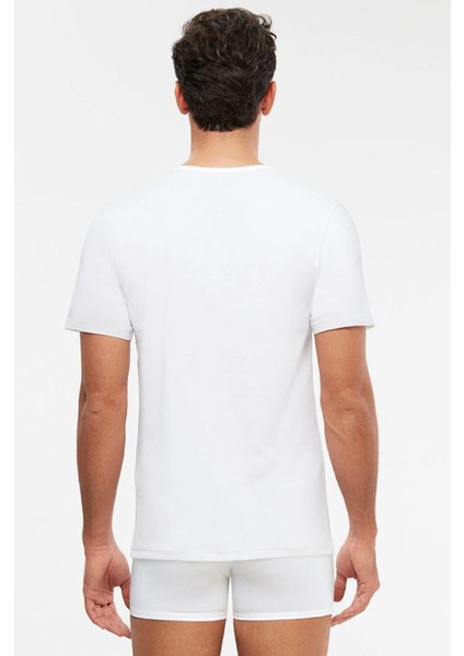 2'li Beyaz Bisiklet Yaka Erkek Tshirt fiyatları