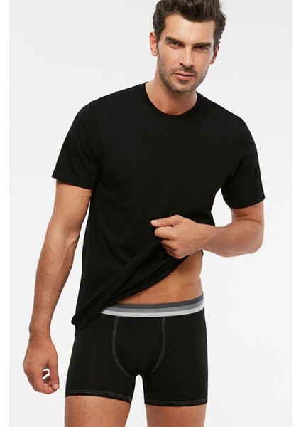 2'li Siyah Bisiklet Yaka Erkek Tshirt