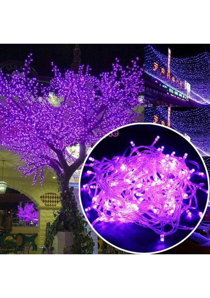 Pembe Yılbaşı Ağacı Işığı 10 Metre Pembe LED Işık 100 LED Lambalı Fişli Noel Işığı Yılbaşı Işığı