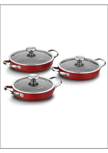 A1256 Zeta 6 Parça Omlet Set Kırmızı