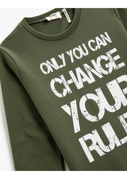 Sweatshirt Uzun Kollu Baskılı Bisiklet Yaka fiyatları
