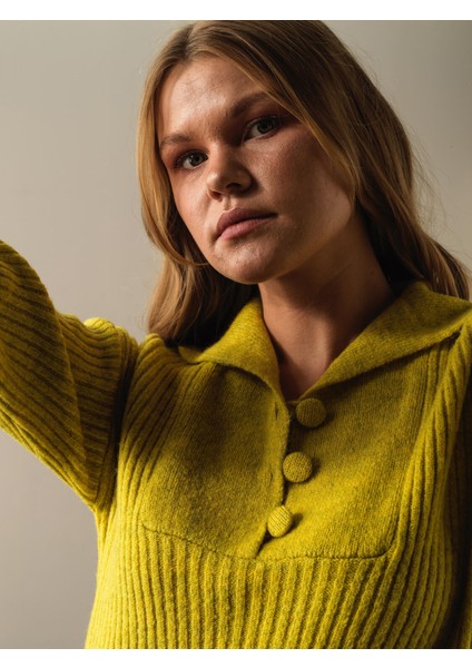 Kadın Sarı Regular Fit Triko Mini Elbise modelleri