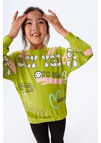Kız Çocuk Sweatshirt Emoji