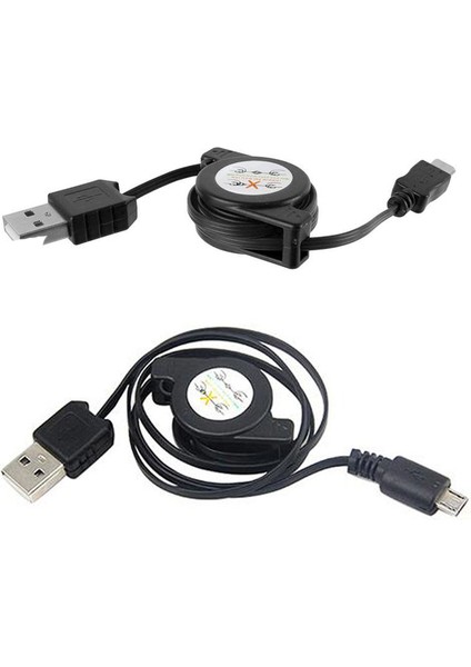 Micro USB Data Şarj Kablosu Makaralı Mikro USB Kablo