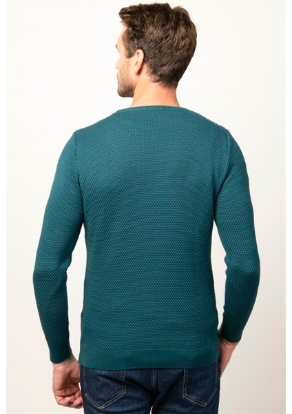 Slim Fit Bisiklet Yaka Erkek Kazak KZ14009-Y2 fırsatları