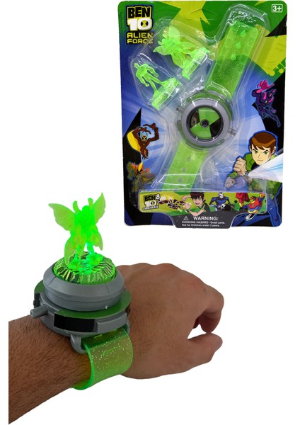 Benten Saat BEN10 Işıklı Figürlü Uzak Sesli Omnitrix Saat Oyuncak