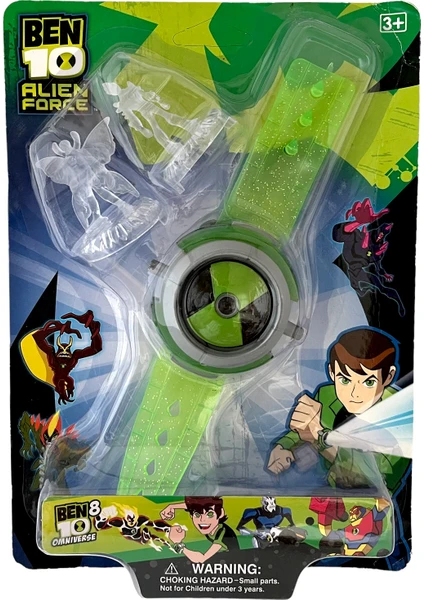 Benten Saat BEN10 Işıklı Figürlü Uzak Sesli Omnitrix Saat Oyuncak