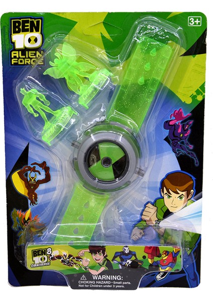 Benten Saat BEN10 Işıklı Figürlü Uzak Sesli Omnitrix Saat Oyuncak