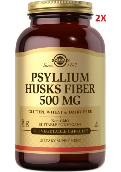 Psyllium Husks Fibre 500 mg 2 Adet SKT:03/2026